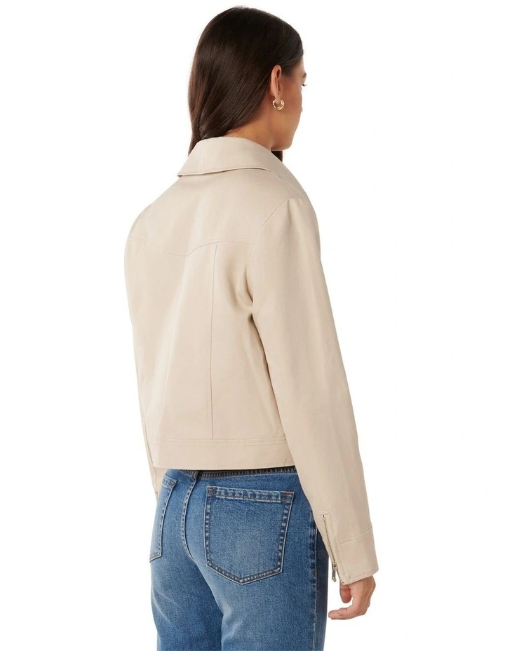 Teresa Zip Through Jacket in Beige