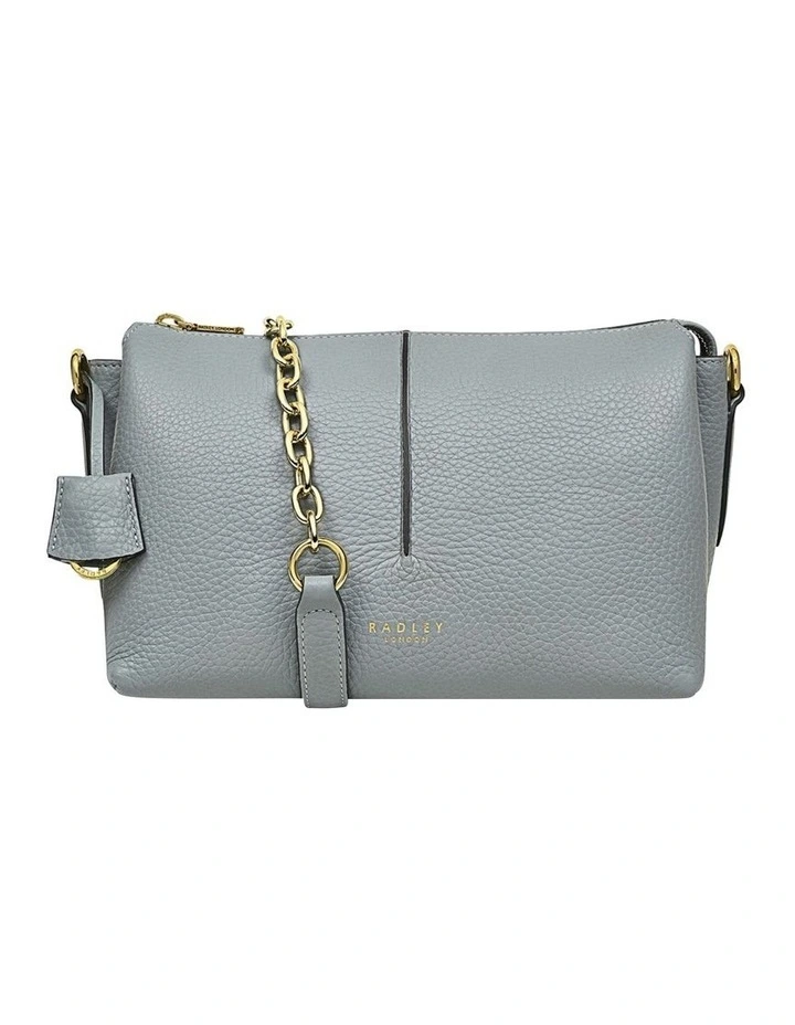 Hillgate Place Chain Small Zip-Top Crossbody Bag in Grey