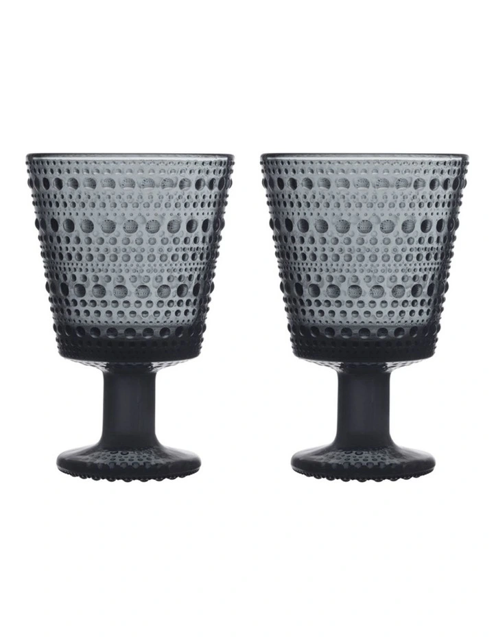 Kastehelmi Universal Glass Set of 2 Dark Grey