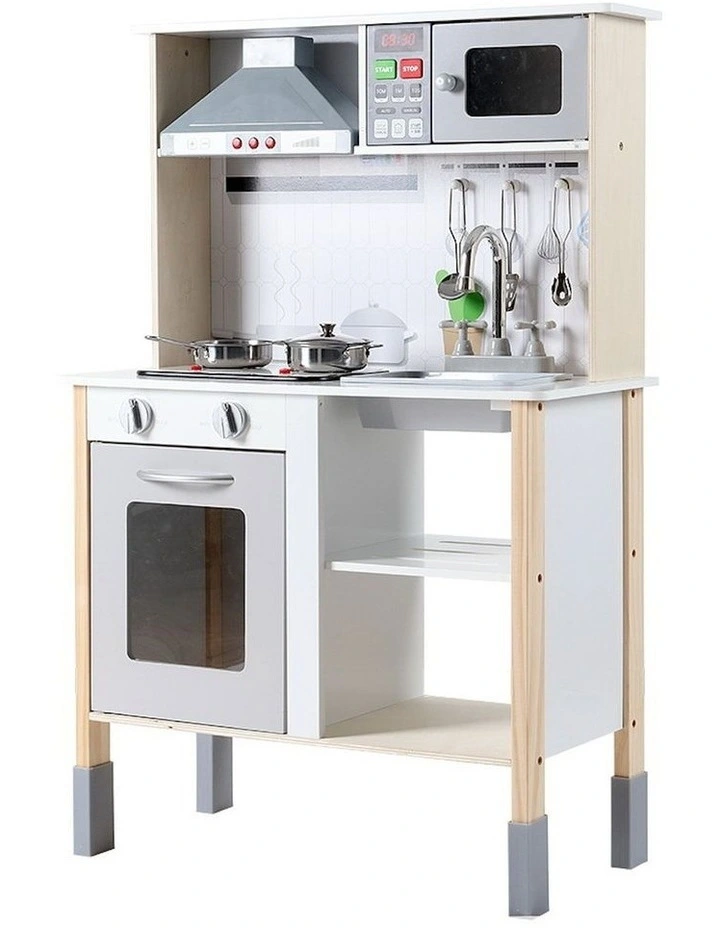 Wooden Kitchen Play Set in White/Brown
