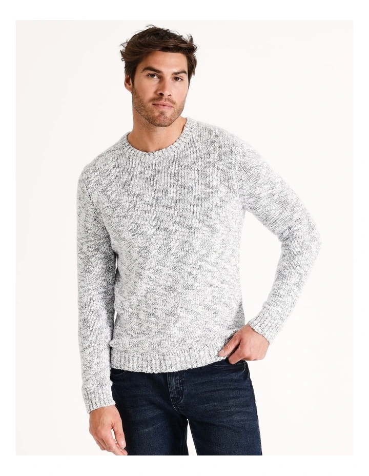 Tidal River Textured Crew Knit in White
