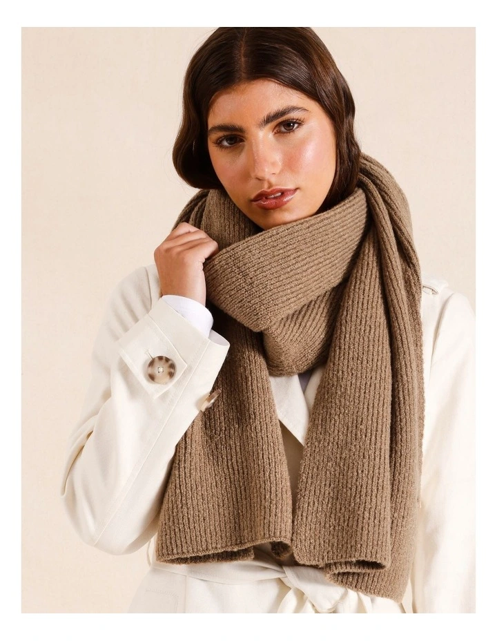 Rib Winter Scarf in Camel