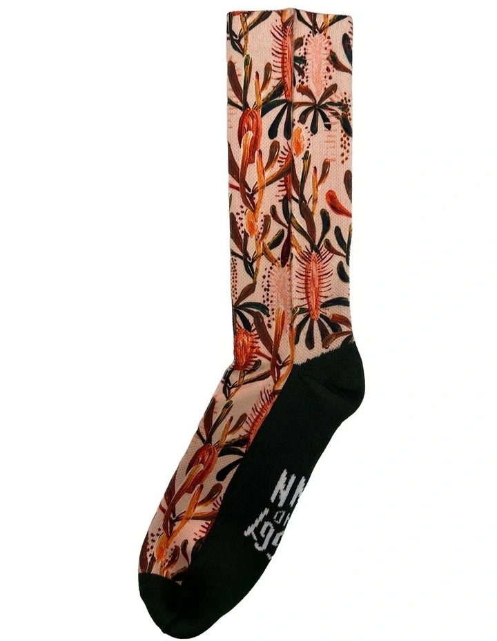 Recycled Polyester Grass Tree Socks in Natural