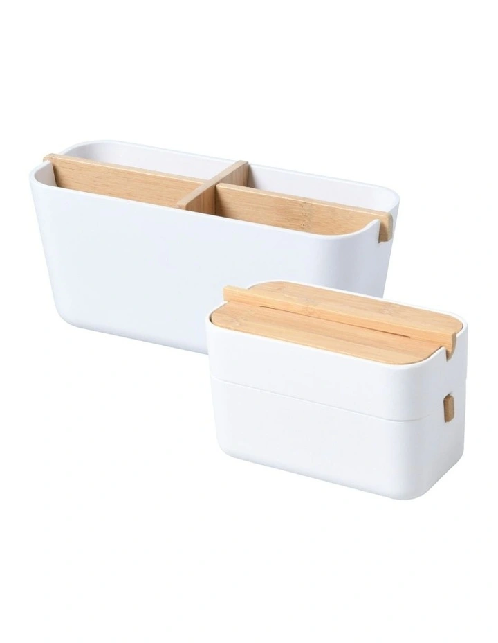 Vanity Storage Set 2 Piece in White