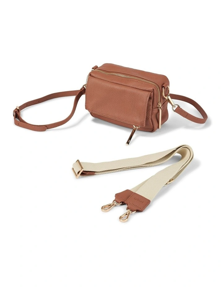 Playground Luxury Leather Cross-Body Bag in Terracotta