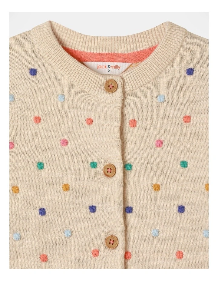 Dotty Cardigan in Oatmeal