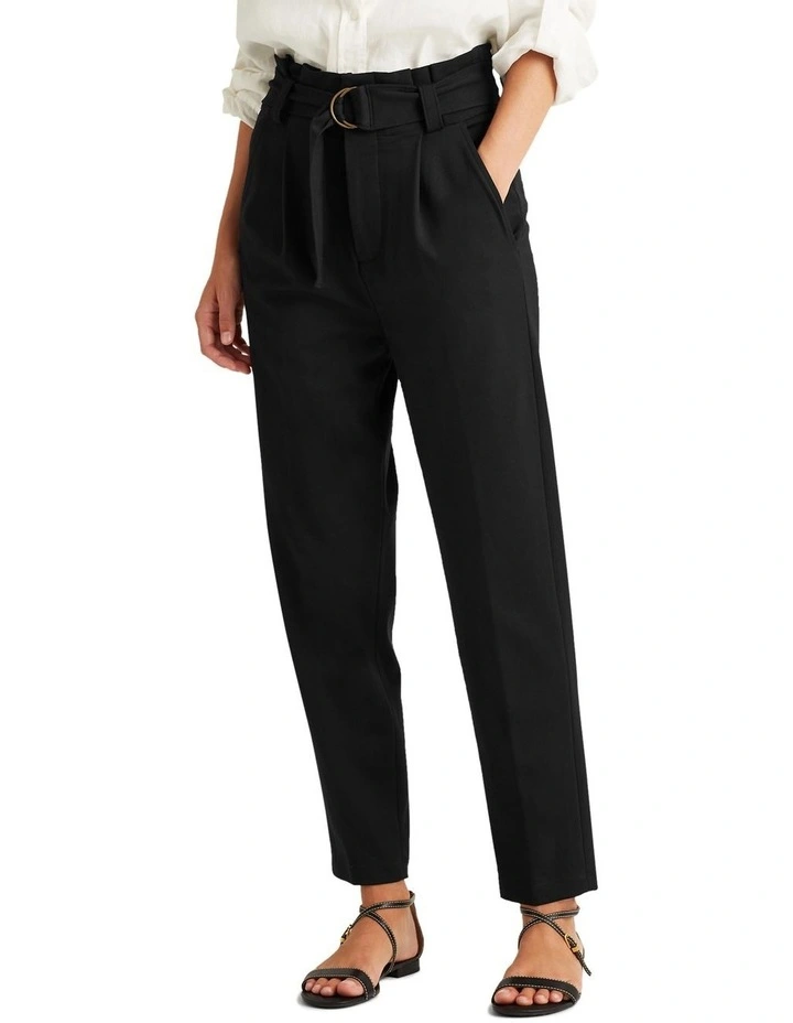 Belted Ponte Pant Black