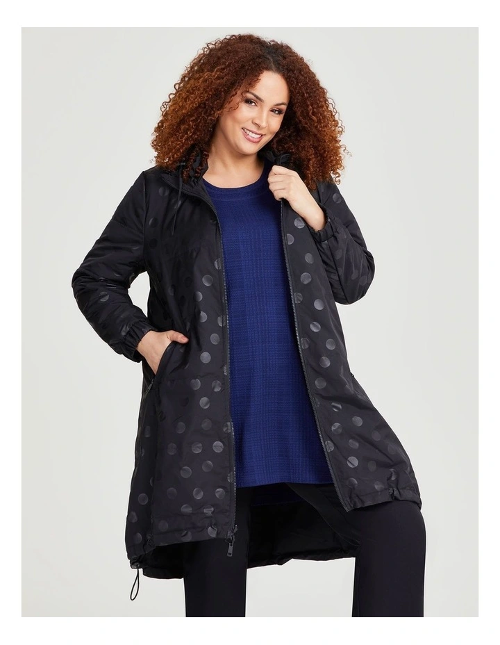 Shower Resist Spot Puffer Jacket in Black