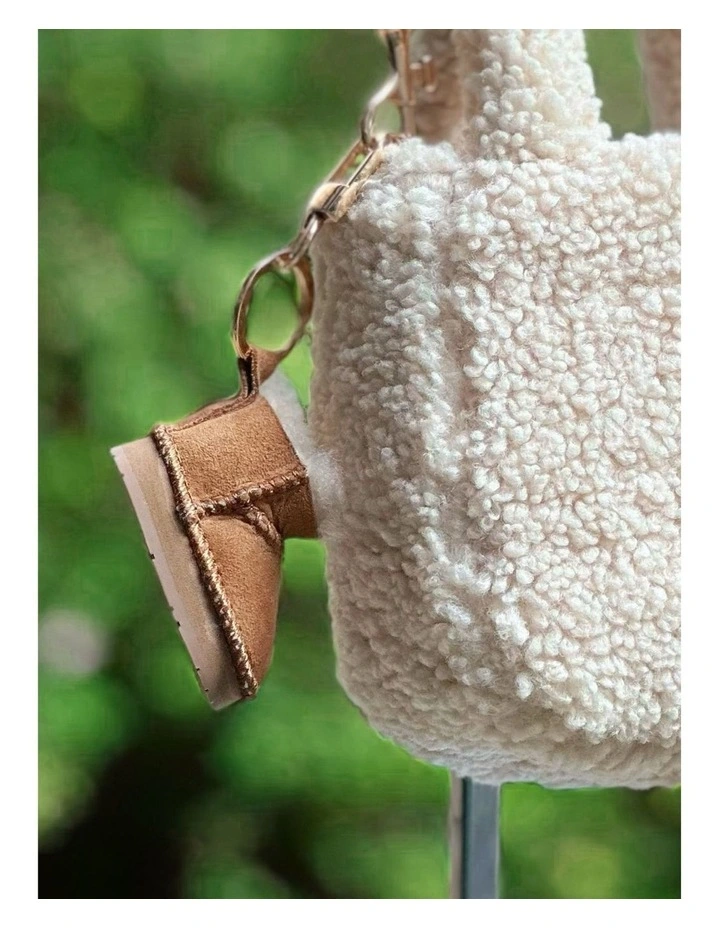 Classic Platform Ultra Mini Boots Pendant in Brown