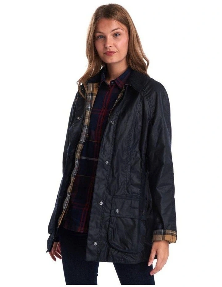 Henry Sartorial x Barbour Womens Beadnell Wax Jacket Navy