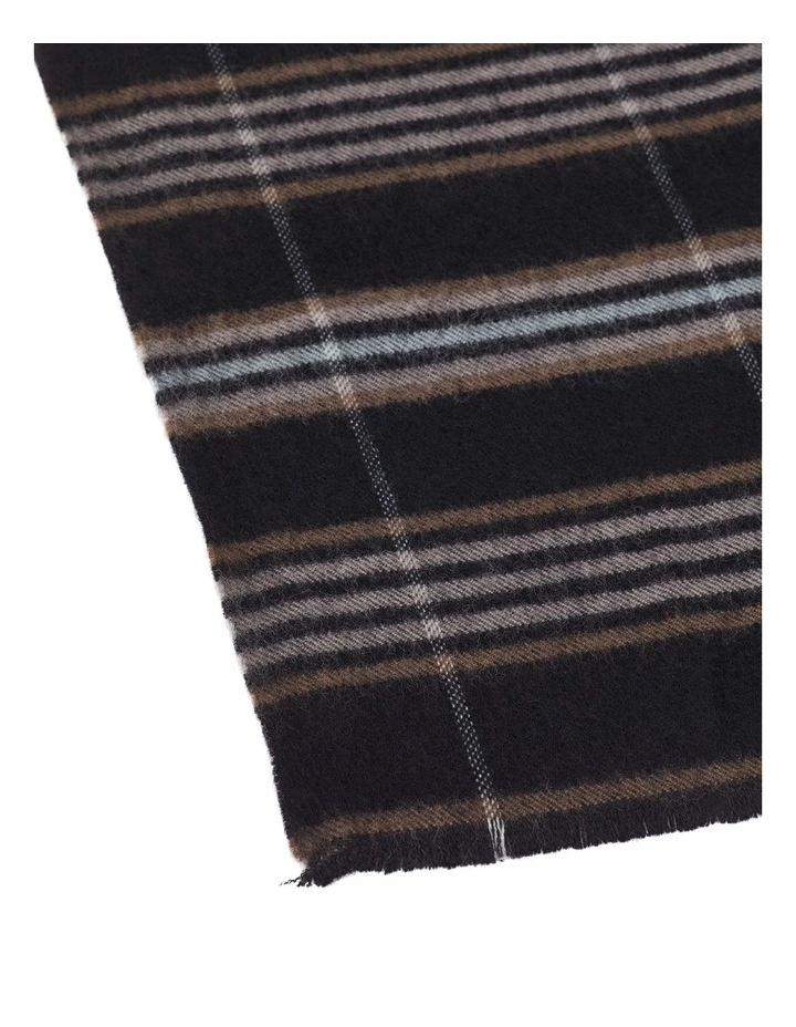 Regis Wool Scarf in Black Multi