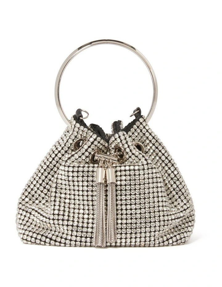 Skylah Sparkle Metal Handle Bag in Silver