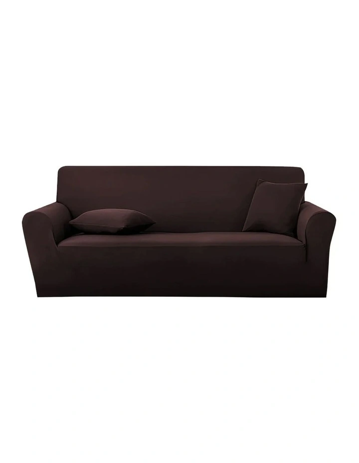 High Stretch Sofa Cover Couch Lounge Protector Slipcovers 4-Seater in Coffee