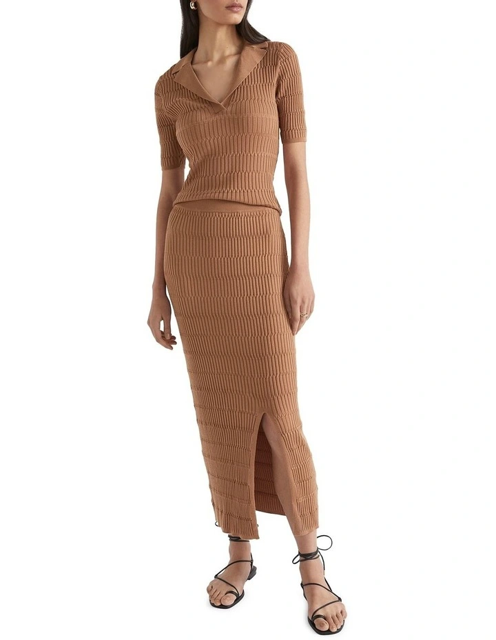 Jacquard Knit Midi Skirt