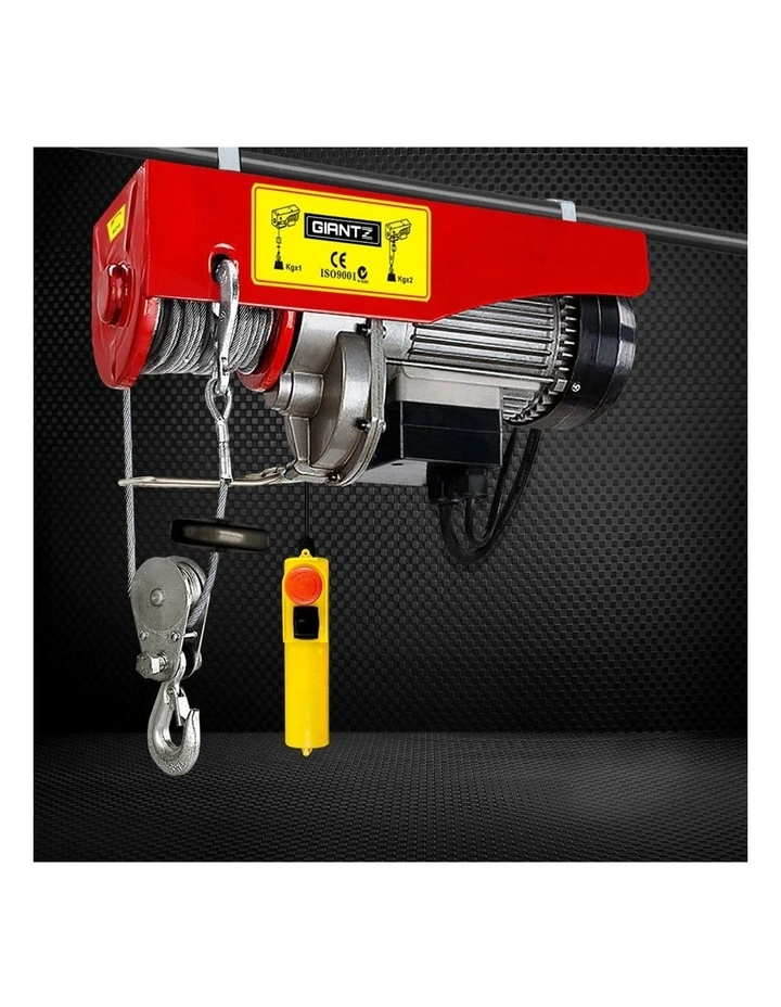Giantz Electric Hoist Winch Crane 300/600KG Rope Tool Remote Chain Lifting Cable