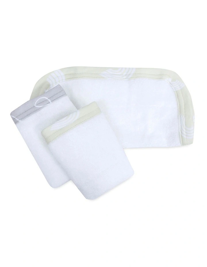 Nordic 3 Pack Face Washers in Beige