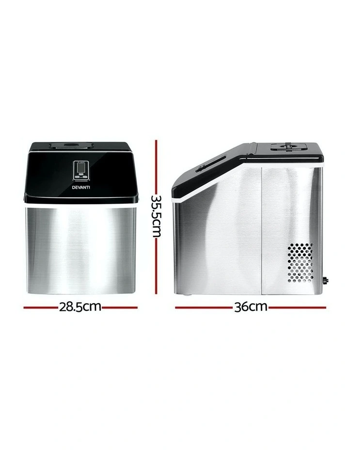 Stainless Steel LED Display Portable Ice Maker 3.2L