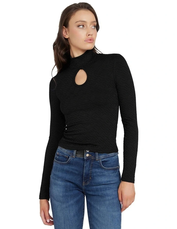 Long Sleeve Clio Top in Black