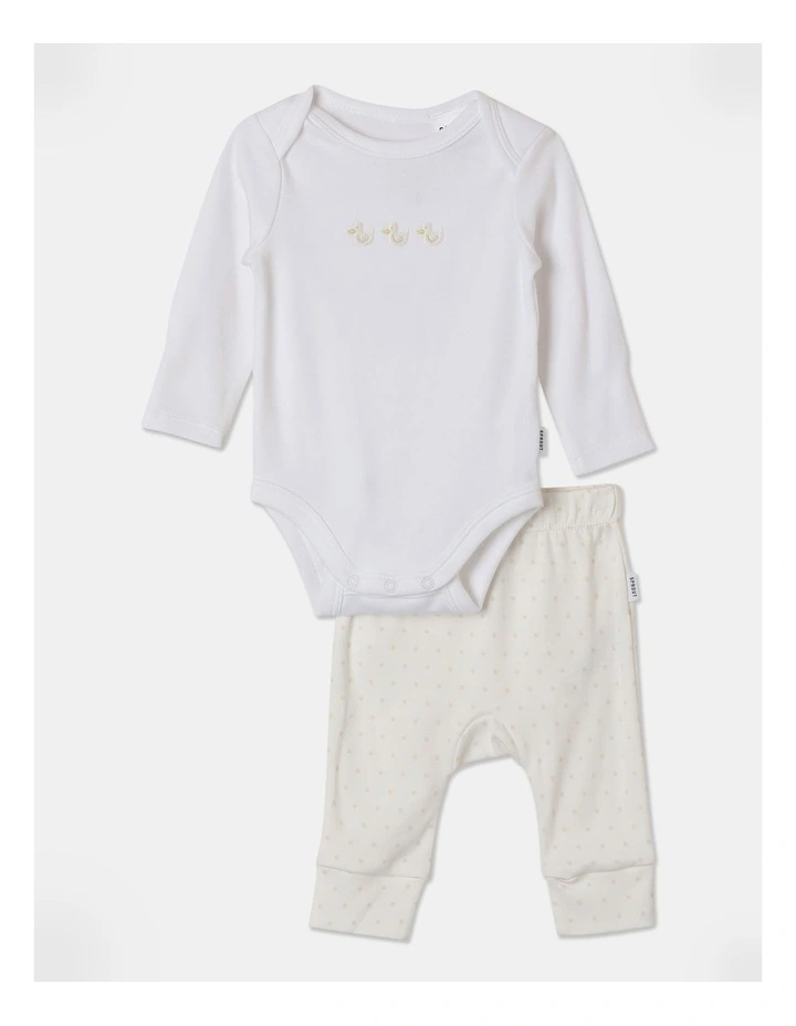 Newborn Supersoft Top And Legging Set in White