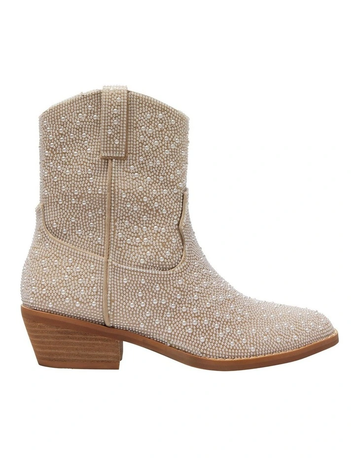 Western Boots in Ivory Pearl