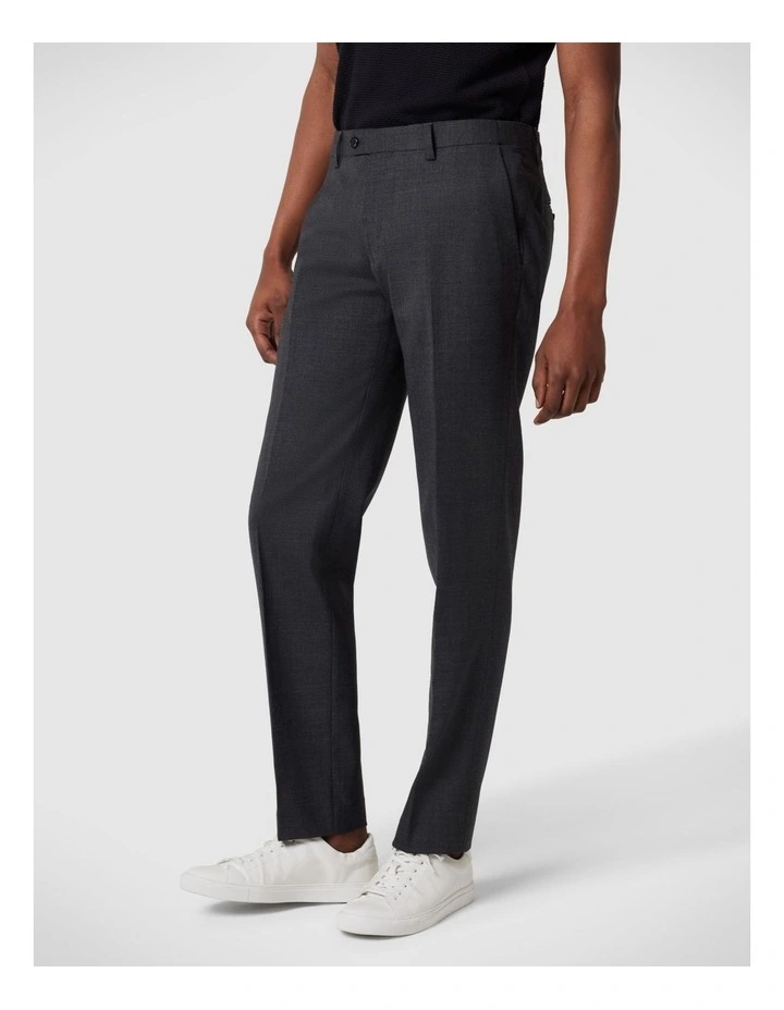 Regular Stretch Wool Blend Tailored Pant in Dark Grey