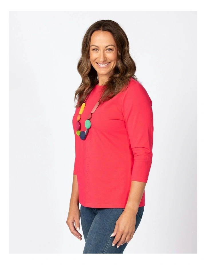Day Camp 3/4 Sleeve Tee in Rose