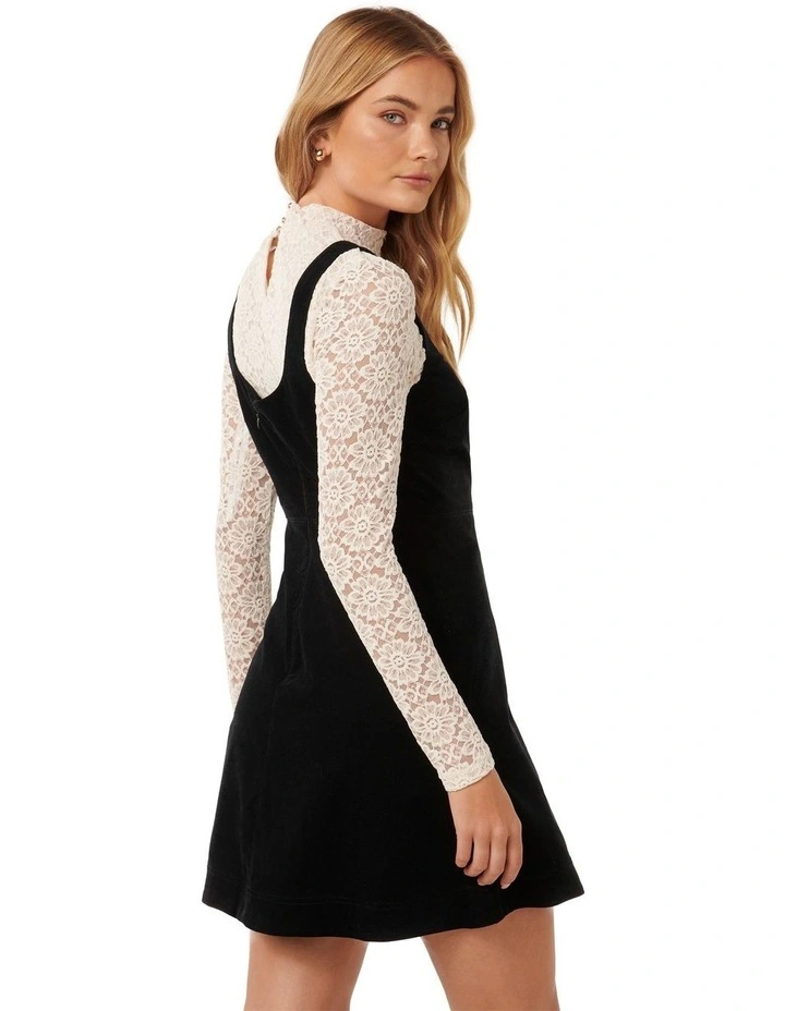 Camille 2 in 1 Cord Mini Dress in Black