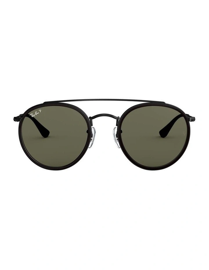 Round Double Bridge Black RB3647N Polarised Sunglasses