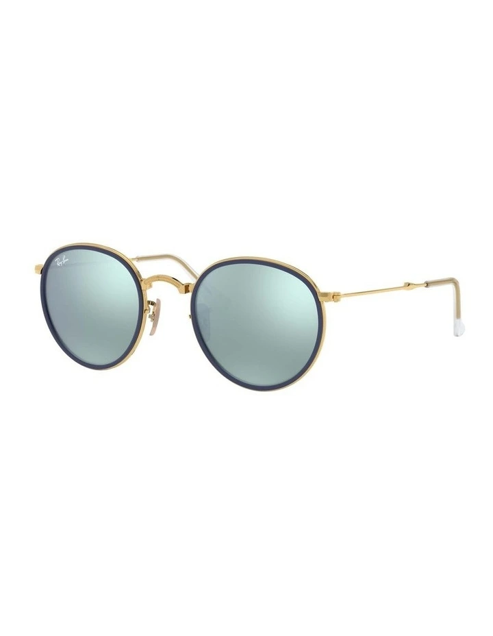 Round Folding Gold RB3517 Sunglasses