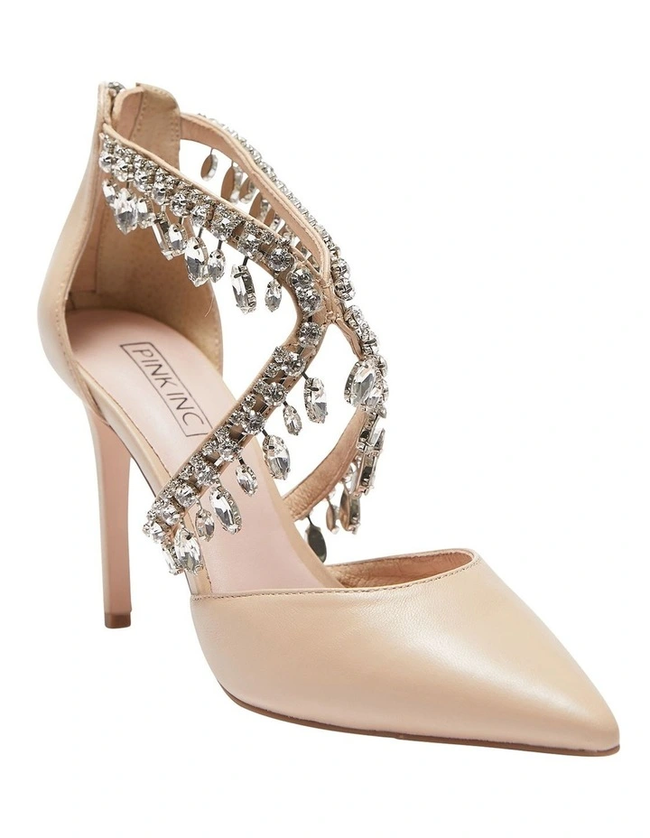 Belle Kid Heeled Shoes In Beige