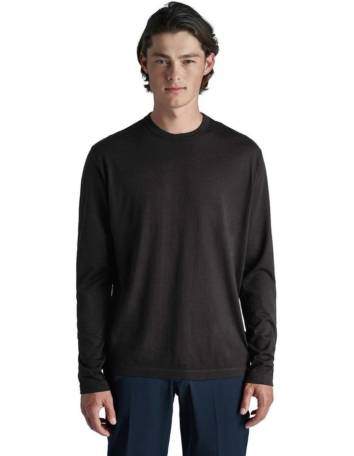 Merino Long Sleeve Tee in Black