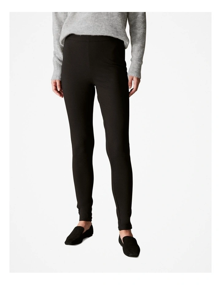Stretch Ponte Legging in Black