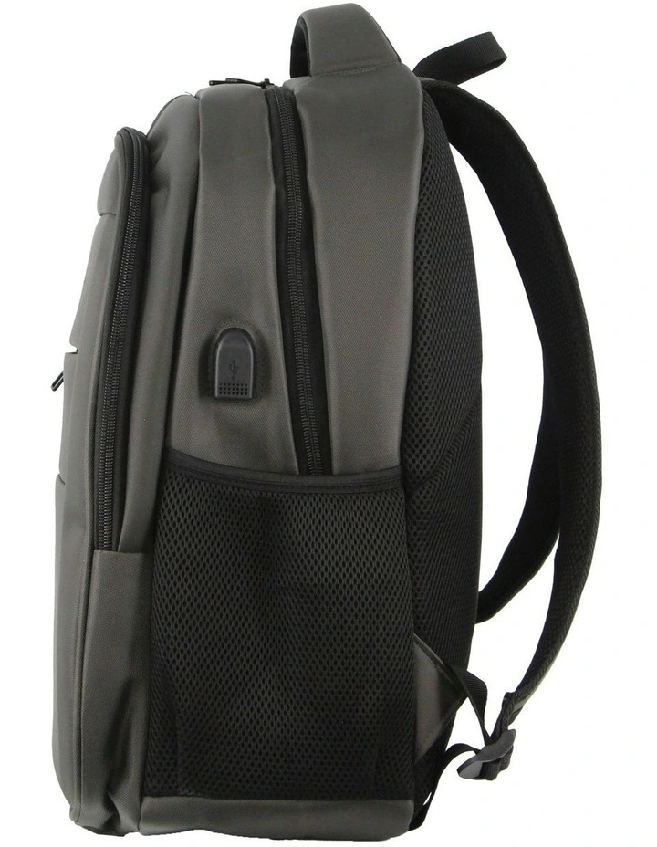 Travel & Business Backpack with Built-in USB Port in Dark Grey