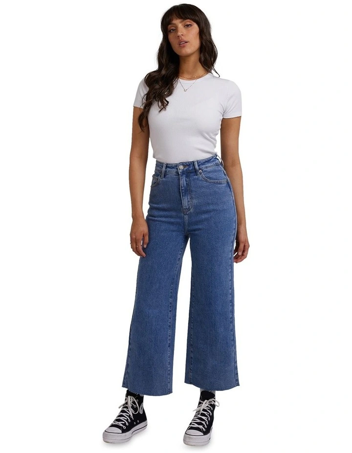 Charlie High Rise Wide Leg Denim Jeans in Blue