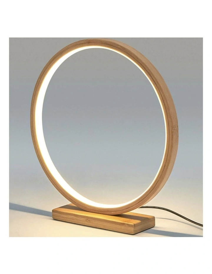 Bamboo Single Ring LED Lamp Light in Natural