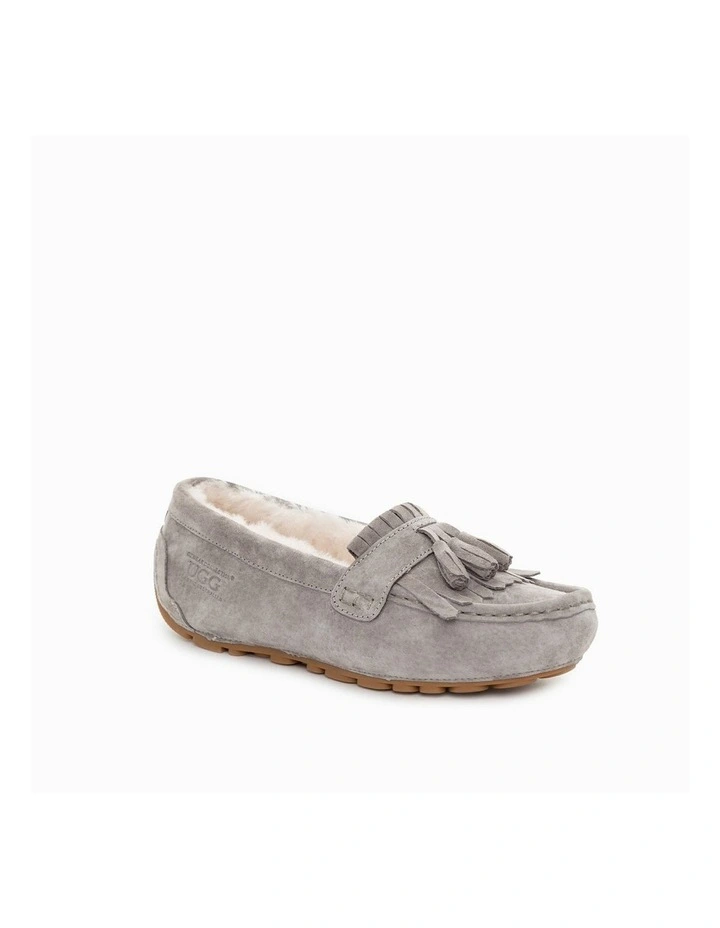 Rylee Tassel Inner Wedge Moccasins in Forest