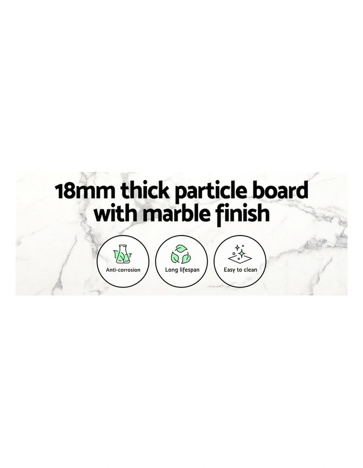 Round Wooden Dining Table 110cm in Marble Effect