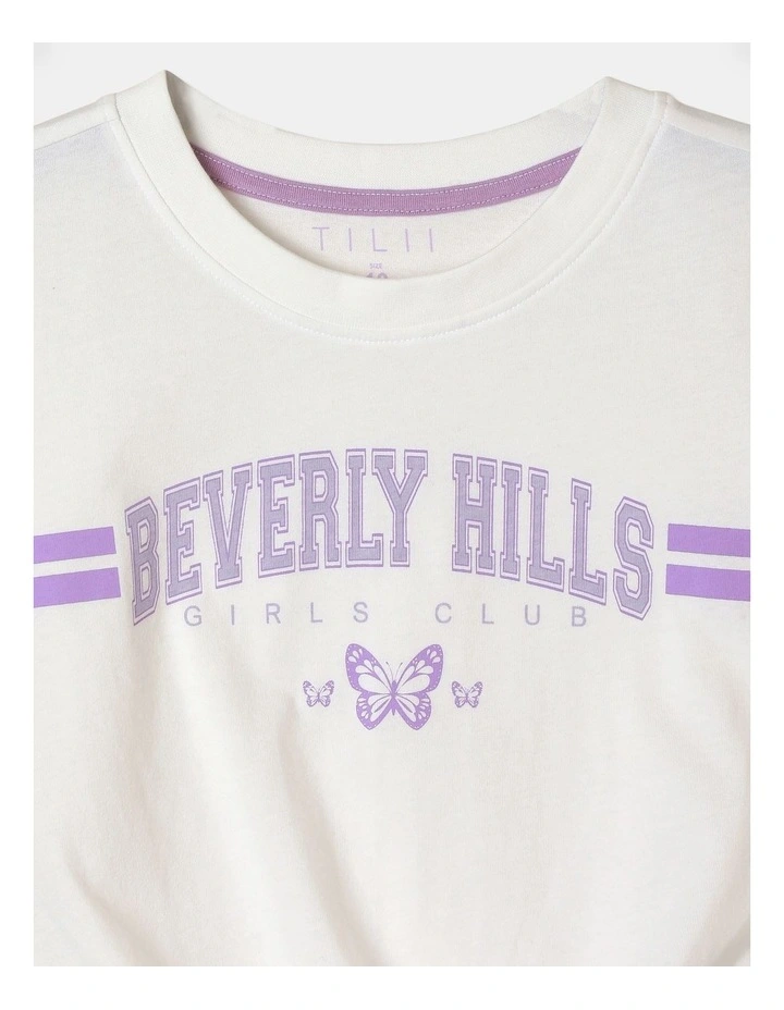Essentials Tie Front Tee in White