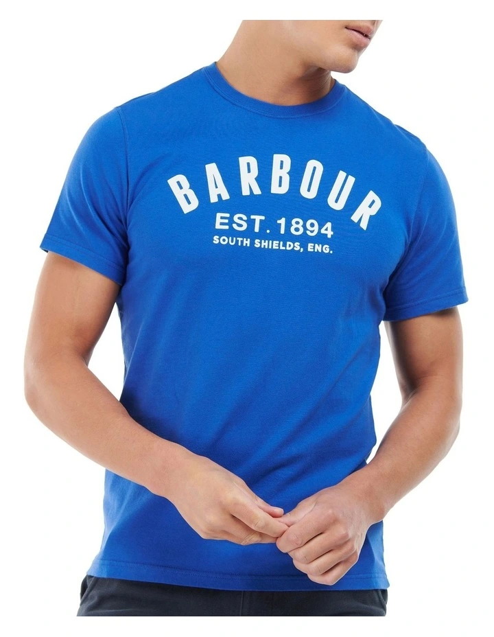 Essential Ridge Logo Tee in Bright Blue
