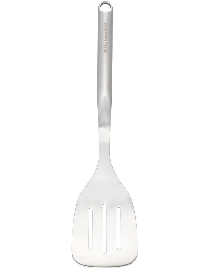 Stainless Steel Slotted Turner in Silver