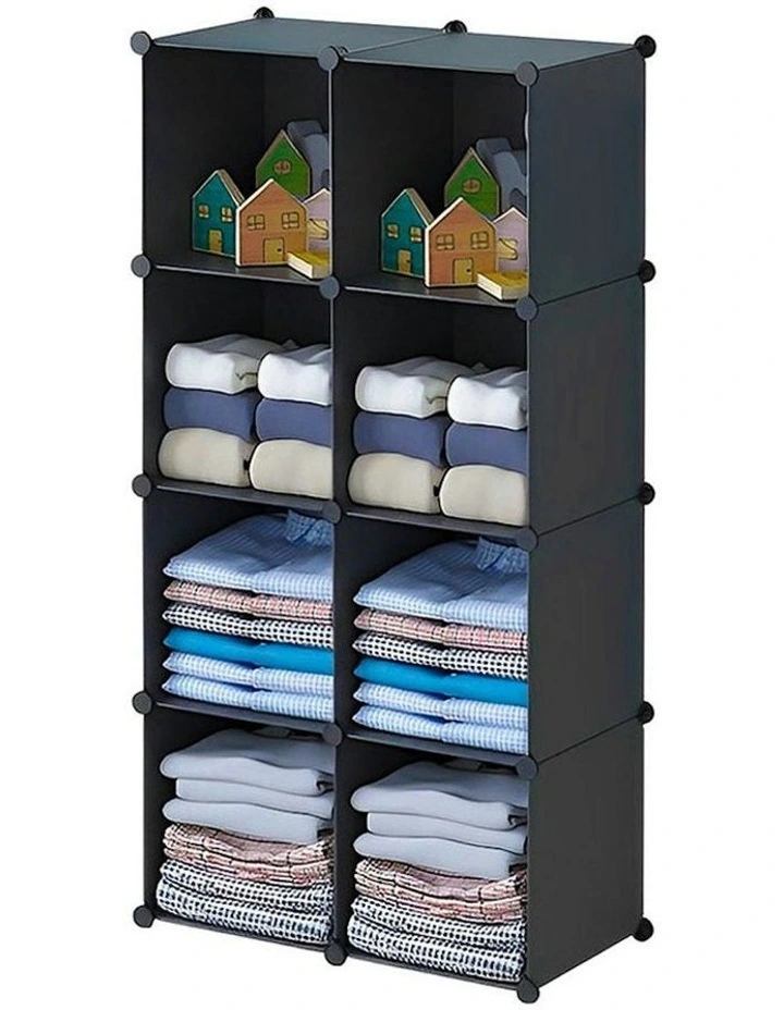 4 Tier 8-Cube Storage Organiser in Black