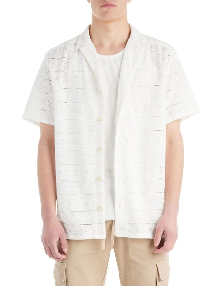 Pallazzo Short Sleeve Shirt in White