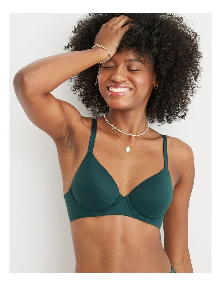 Smoothez Full Coverage Lightly Lined Bra in Green