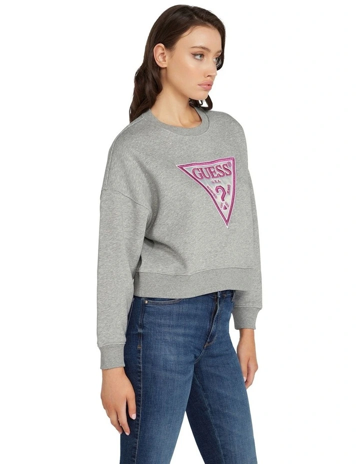 Cn Lurex Triangle Sweatshirt in Light Melange Grey