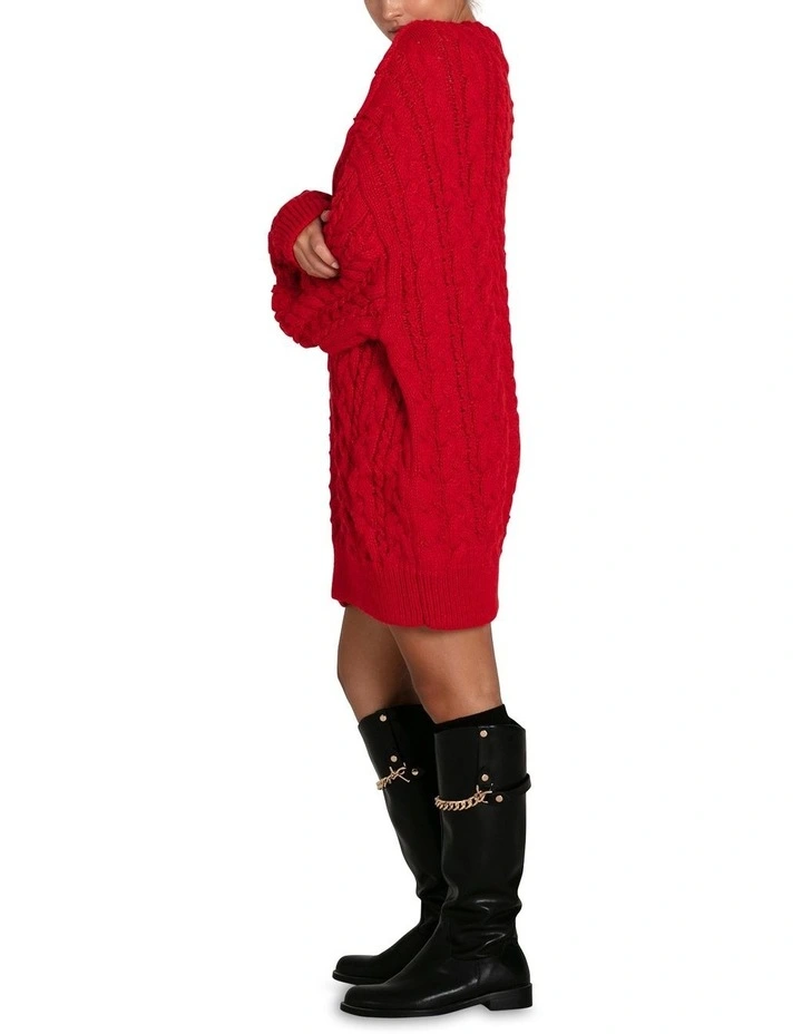 Still The One Chunky Oversize Knit Jumper in Red