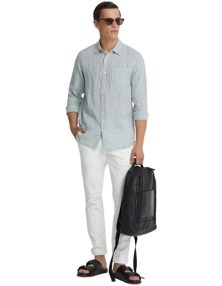 Holloway Pure Linen Shirt in Mint