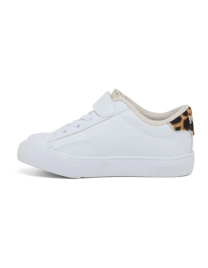 Theron Pre-School Infant Sneakers in White/Gold/Leopard