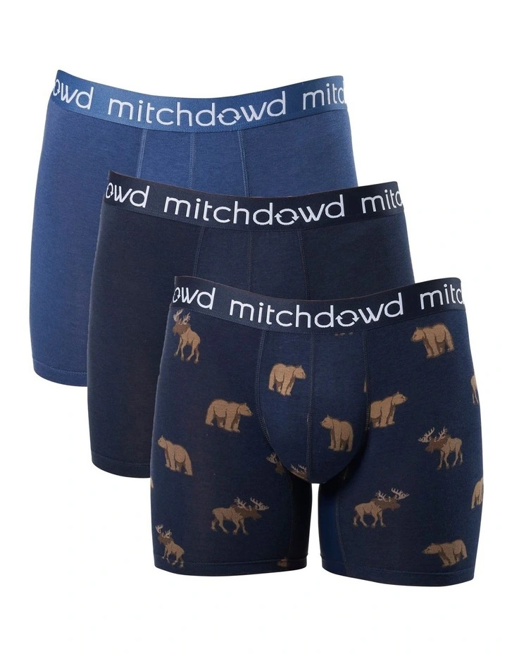 Bear And Moose Bamboo Comfort Trunk 3 Pack in Navy