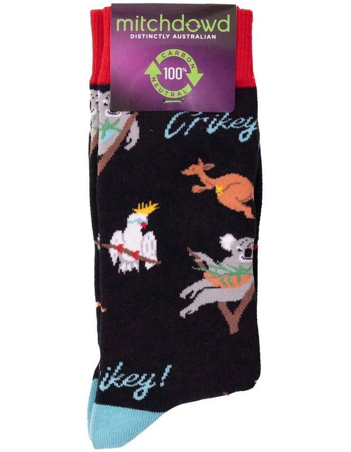 Greetings From Oz Crew Socks in Navy