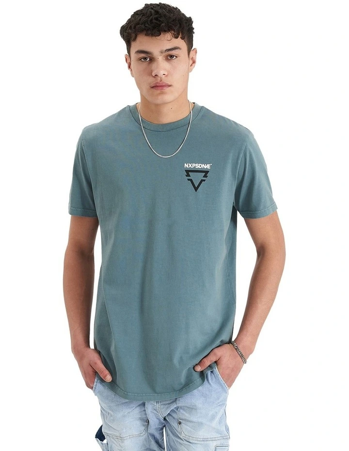Mullion Dual Curved Tee in Blue